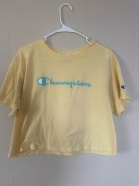 Yellow Boxy Cut Champion T Shirt